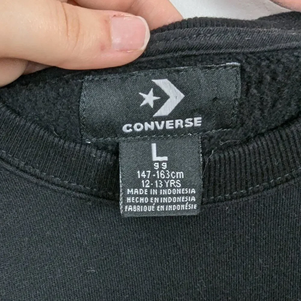 Converse | Junior's Girls Long Sleeve Logo Crew Neck Sweatshirt Size Large